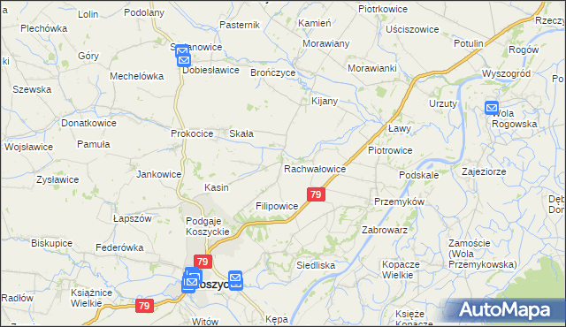 mapa Rachwałowice, Rachwałowice na mapie Targeo