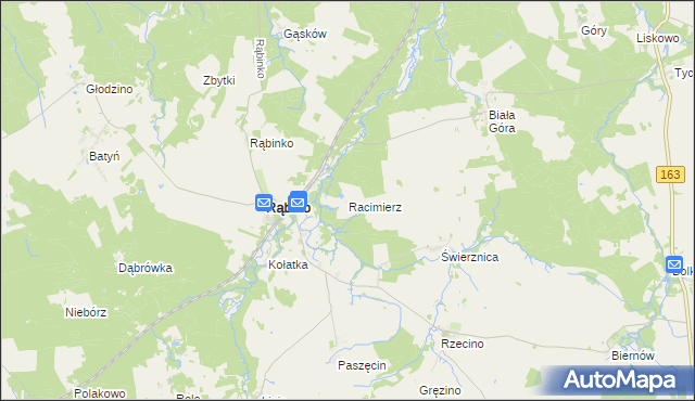 mapa Racimierz gmina Rąbino, Racimierz gmina Rąbino na mapie Targeo