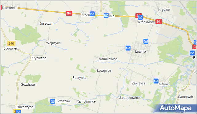 mapa Radakowice, Radakowice na mapie Targeo