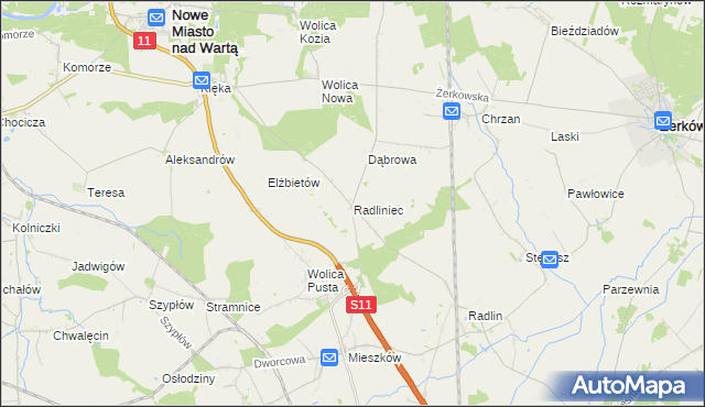 mapa Radliniec, Radliniec na mapie Targeo