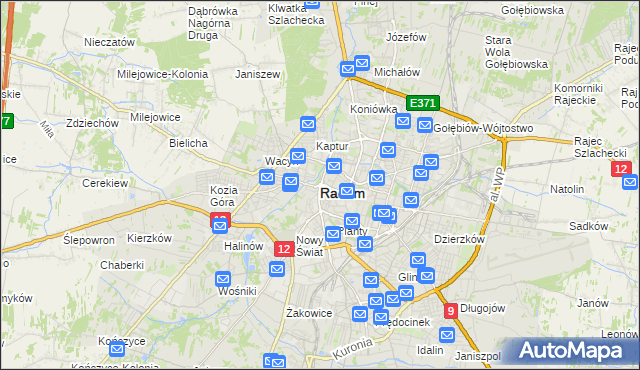 mapa Radomia, Radom na mapie Targeo