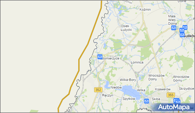 mapa Radomierzyce gmina Zgorzelec, Radomierzyce gmina Zgorzelec na mapie Targeo