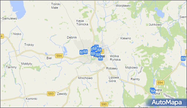 mapa Reszel, Reszel na mapie Targeo