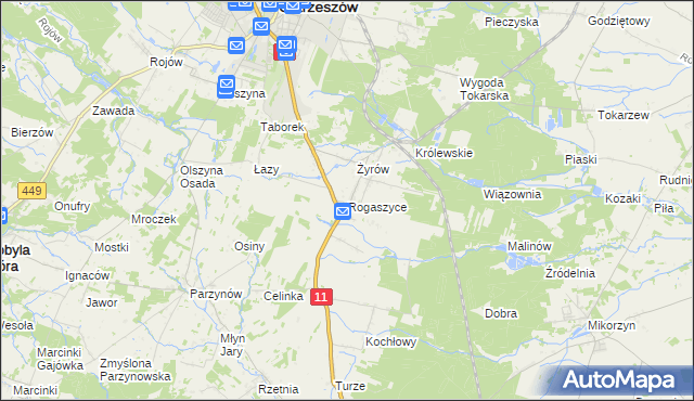 mapa Rogaszyce gmina Ostrzeszów, Rogaszyce gmina Ostrzeszów na mapie Targeo