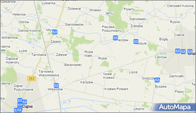 mapa Rośle, Rośle na mapie Targeo