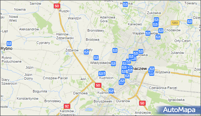 mapa Rozlazłów, Rozlazłów na mapie Targeo