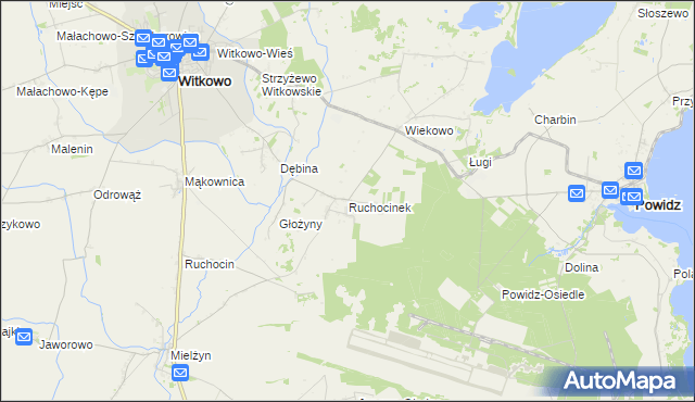 mapa Ruchocinek, Ruchocinek na mapie Targeo