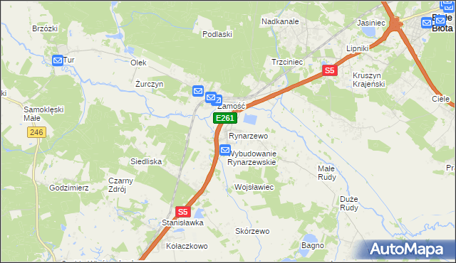 mapa Rynarzewo, Rynarzewo na mapie Targeo
