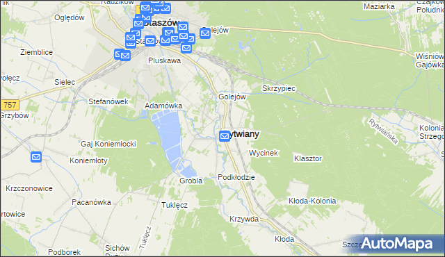 mapa Rytwiany, Rytwiany na mapie Targeo