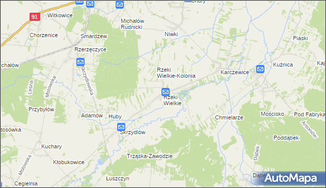 mapa Rzeki Wielkie, Rzeki Wielkie na mapie Targeo