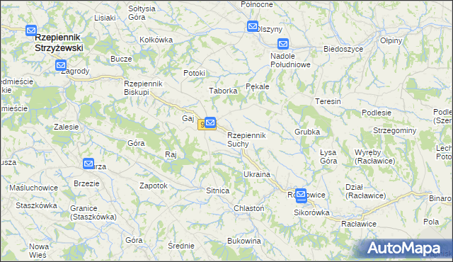 mapa Rzepiennik Suchy, Rzepiennik Suchy na mapie Targeo