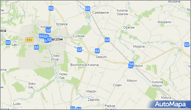 mapa Sadurki, Sadurki na mapie Targeo