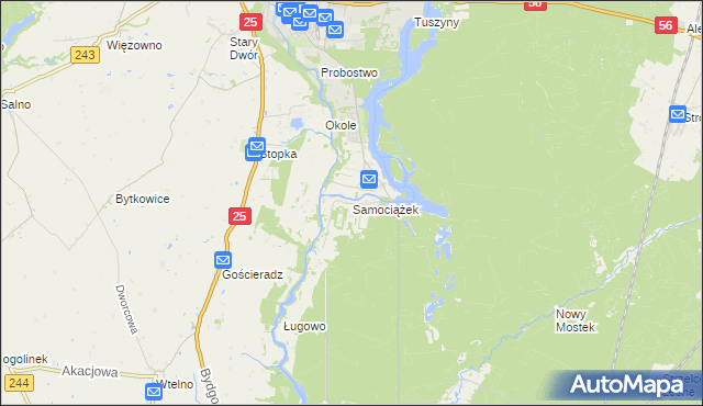 mapa Samociążek, Samociążek na mapie Targeo