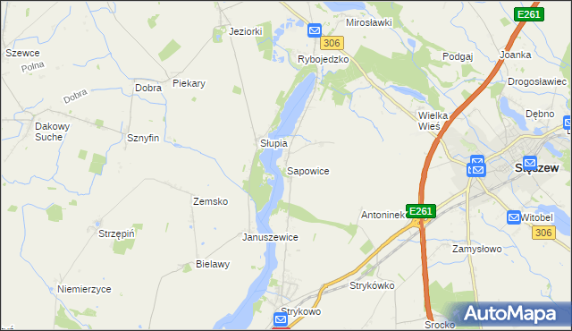 mapa Sapowice, Sapowice na mapie Targeo