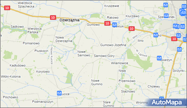 mapa Sarnowo-Góry, Sarnowo-Góry na mapie Targeo