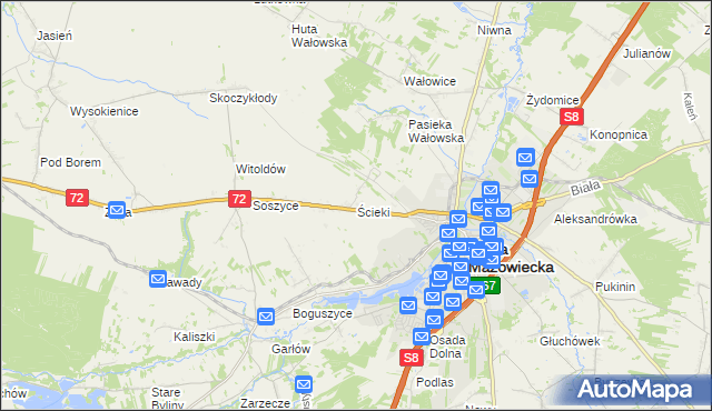 mapa Ścieki, Ścieki na mapie Targeo