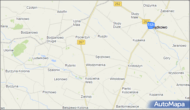 mapa Sęczkowo gmina Osięciny, Sęczkowo gmina Osięciny na mapie Targeo