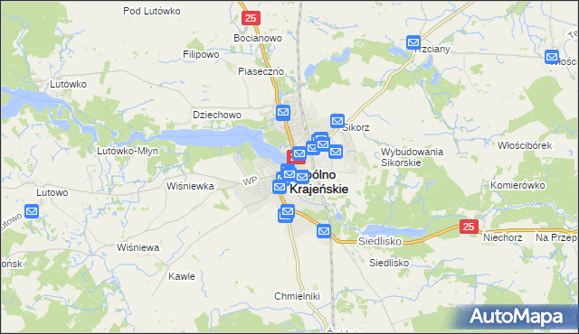 mapa Sępólno Krajeńskie, Sępólno Krajeńskie na mapie Targeo