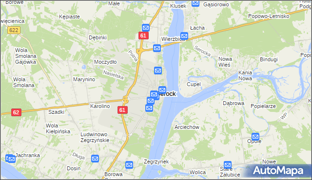 mapa Serock powiat legionowski, Serock powiat legionowski na mapie Targeo
