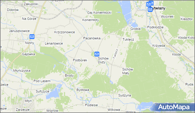 mapa Sichów Duży, Sichów Duży na mapie Targeo