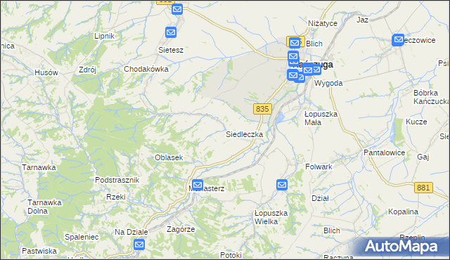 mapa Siedleczka, Siedleczka na mapie Targeo