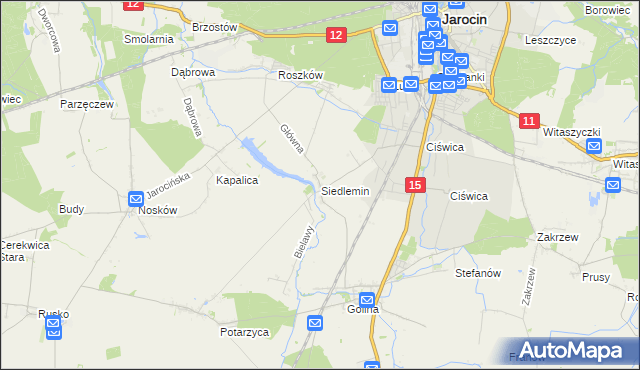 mapa Siedlemin, Siedlemin na mapie Targeo