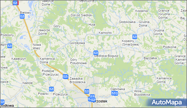 mapa Siedliska-Bogusz, Siedliska-Bogusz na mapie Targeo