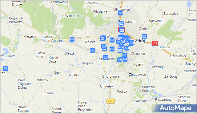 mapa Siesławice, Siesławice na mapie Targeo