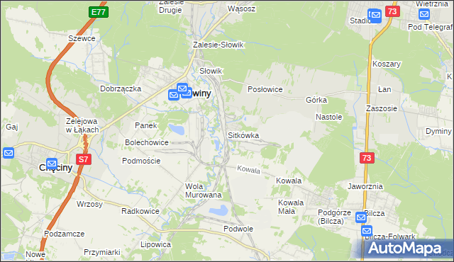 mapa Sitkówka, Sitkówka na mapie Targeo