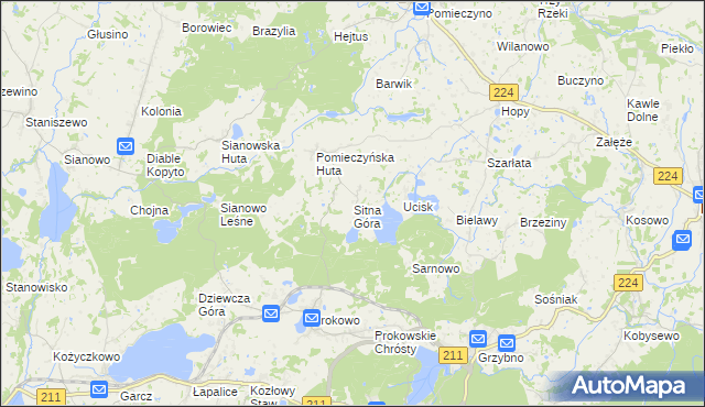 mapa Sitna Góra, Sitna Góra na mapie Targeo