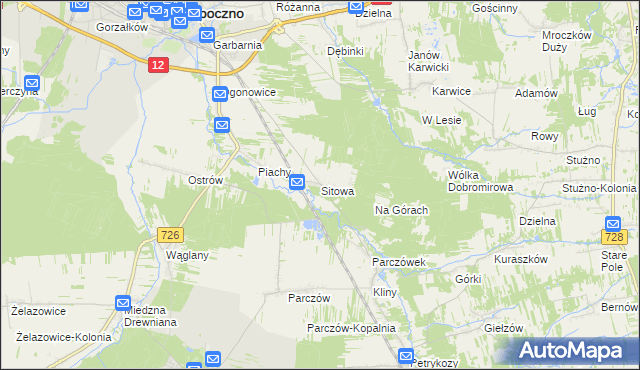 mapa Sitowa, Sitowa na mapie Targeo