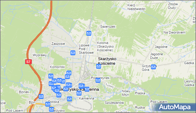mapa Skarżysko Kościelne, Skarżysko Kościelne na mapie Targeo