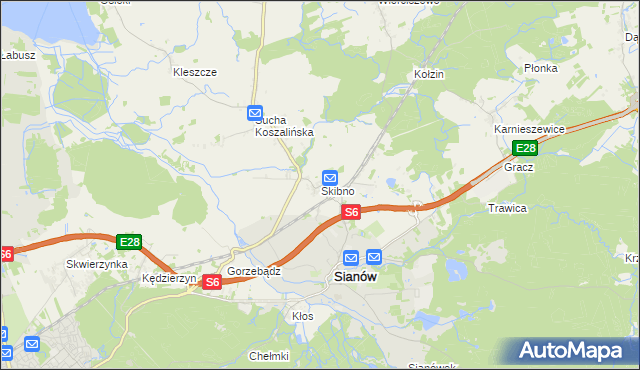 mapa Skibno, Skibno na mapie Targeo