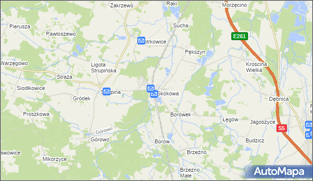 mapa Skokowa, Skokowa na mapie Targeo