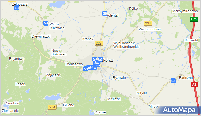 mapa Skórcz, Skórcz na mapie Targeo