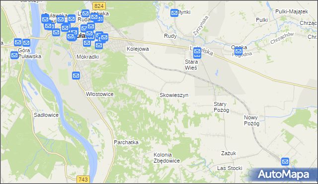 mapa Skowieszyn, Skowieszyn na mapie Targeo