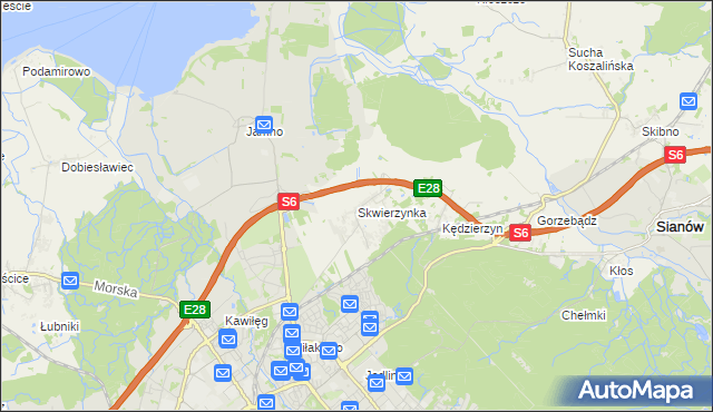 mapa Skwierzynka, Skwierzynka na mapie Targeo