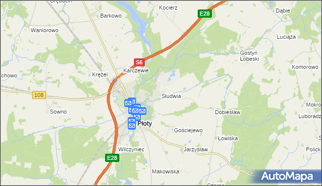 mapa Słudwia, Słudwia na mapie Targeo
