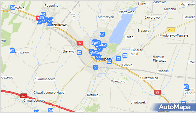 mapa Słupca, Słupca na mapie Targeo