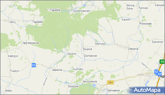 mapa Słupice gmina Łagiewniki, Słupice gmina Łagiewniki na mapie Targeo