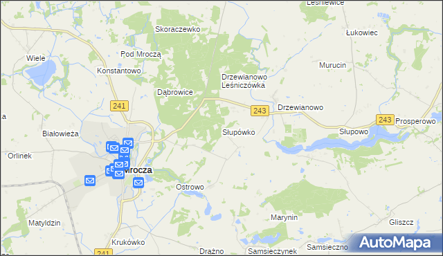 mapa Słupówko, Słupówko na mapie Targeo