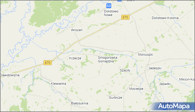 mapa Smogorówka Goniądzka, Smogorówka Goniądzka na mapie Targeo