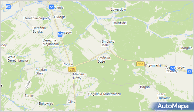 mapa Smólsko Duże, Smólsko Duże na mapie Targeo
