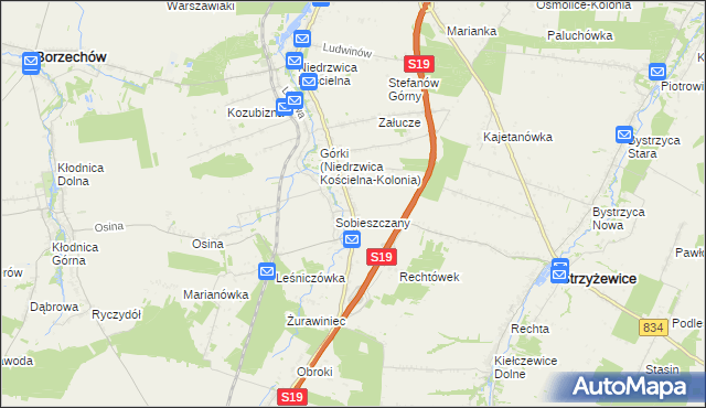 mapa Sobieszczany-Kolonia, Sobieszczany-Kolonia na mapie Targeo