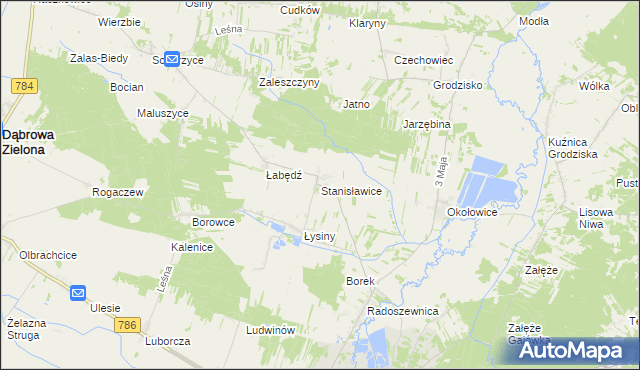 mapa Stanisławice gmina Koniecpol, Stanisławice gmina Koniecpol na mapie Targeo