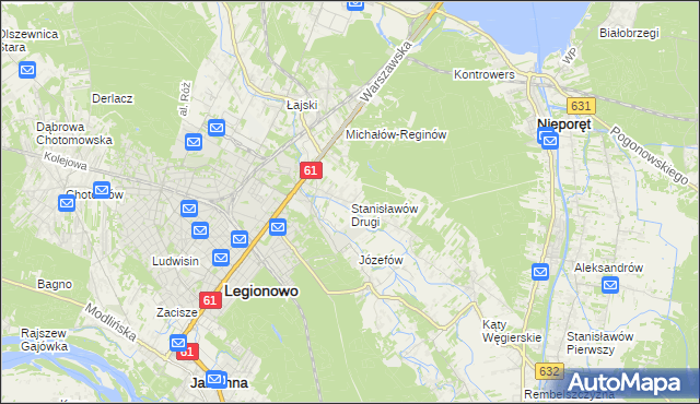 mapa Stanisławów Drugi gmina Nieporęt, Stanisławów Drugi gmina Nieporęt na mapie Targeo