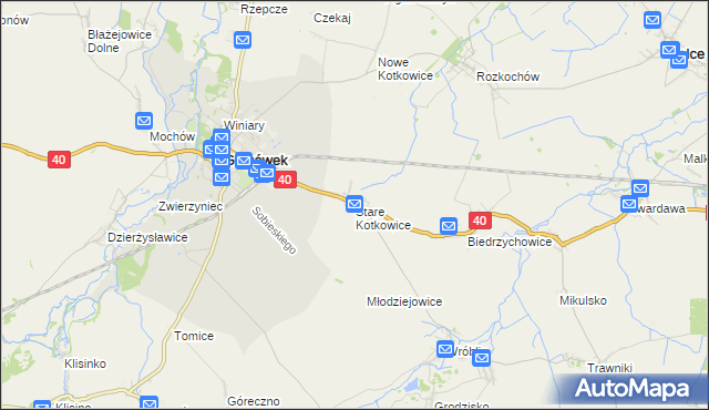mapa Stare Kotkowice, Stare Kotkowice na mapie Targeo