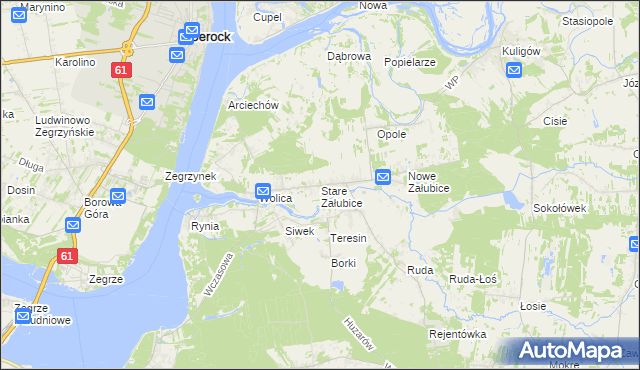 mapa Stare Załubice, Stare Załubice na mapie Targeo