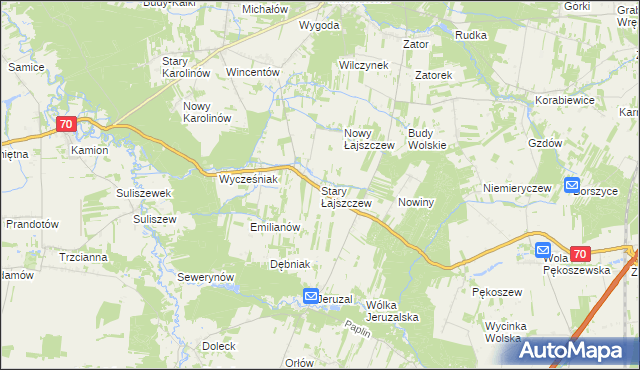 mapa Stary Łajszczew, Stary Łajszczew na mapie Targeo