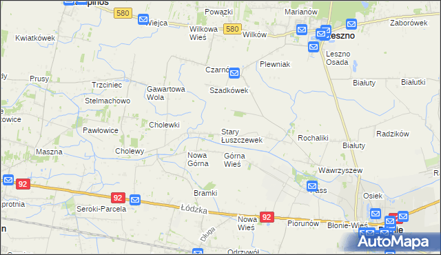 mapa Stary Łuszczewek, Stary Łuszczewek na mapie Targeo